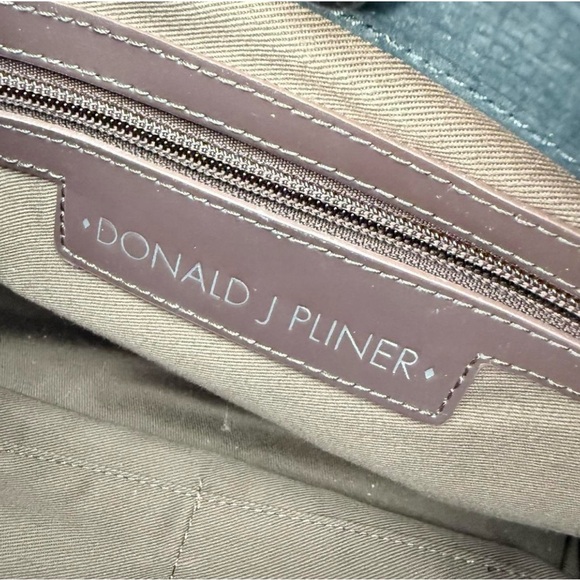 90’s Donald J Pliner Metalic Black Silver Check Idola Handbage Purse - Picture 5 of 5